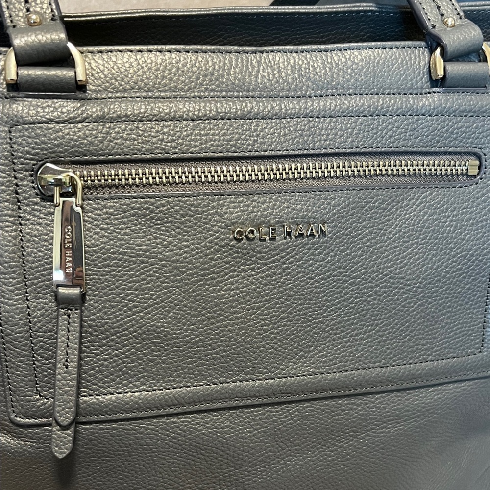 Cole Haan Gray Leather Tote - Picture 4 of 12